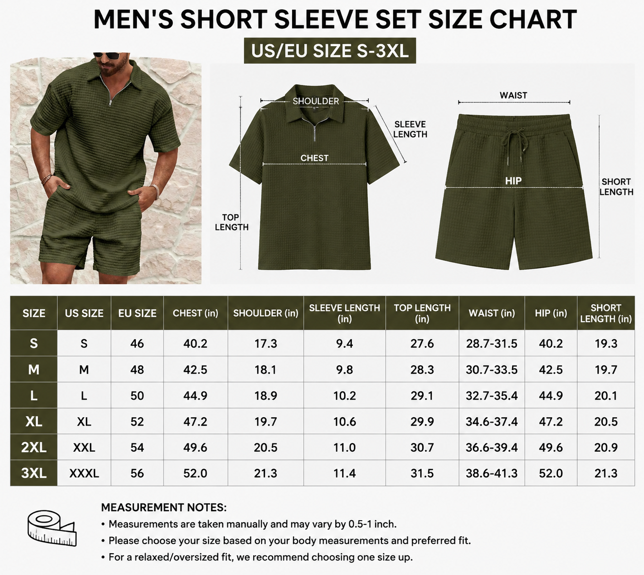 Men Casual Textured Polo & Shorts Co‑ord